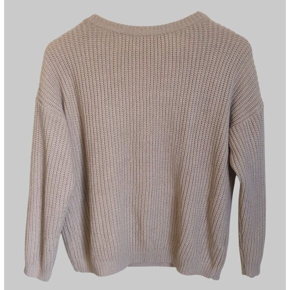 Lulus Sweaters - Lulus Oversized Knit Sweater Womens XS V-neck back Old Money Capsule Wardrobe